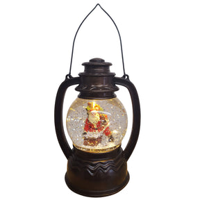 Christmas Lantern with LED Water Globe -Santa Claus