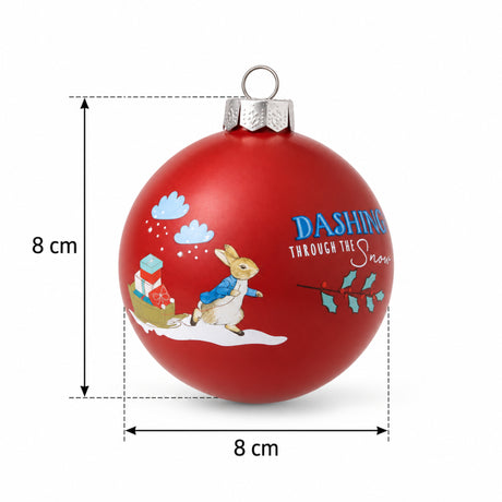 Beatrix Potter Peter Rabbit Christmas Bauble - Dashing Through The Snow