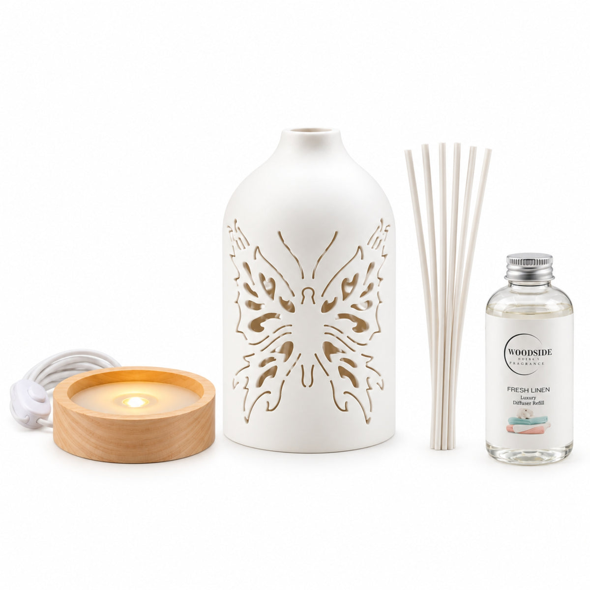 Woodside Home Living LED Ceramic Diffuser - Butterfly
