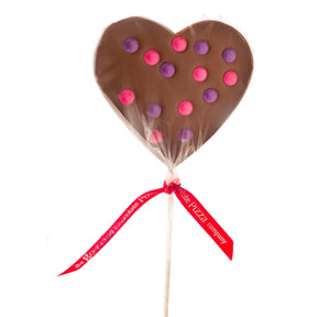 Gourmet chocolate heart lollipop - milk chocolate