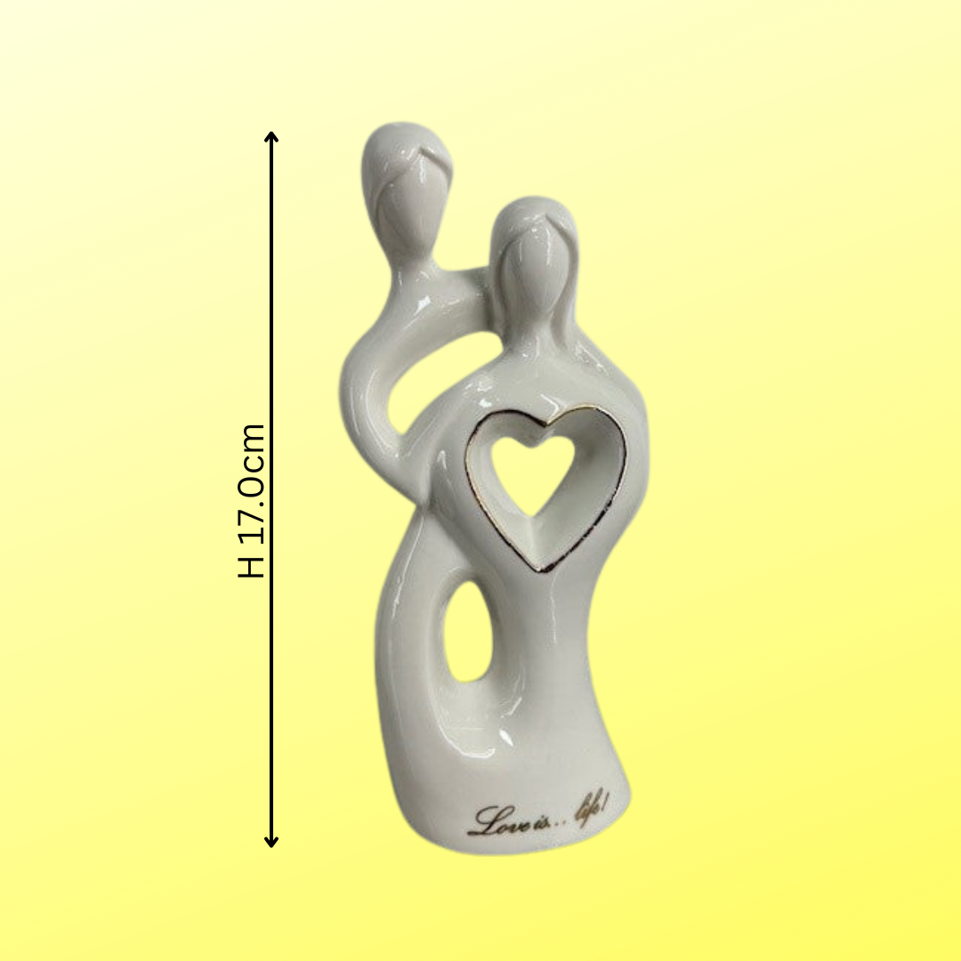 Love Is Life Figurine & Green Vase & Flowers Treat Box Gift Wedding Anniversary
