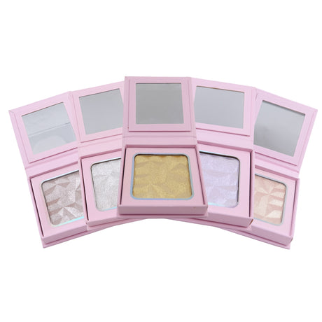 Krystina's Collection Shimmer Highlighter Powder Compact with Mirror - Various Colours