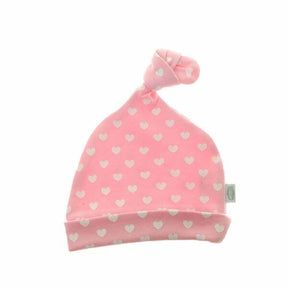  Ziggle Baby Cotton Hat - Pink & White Hearts