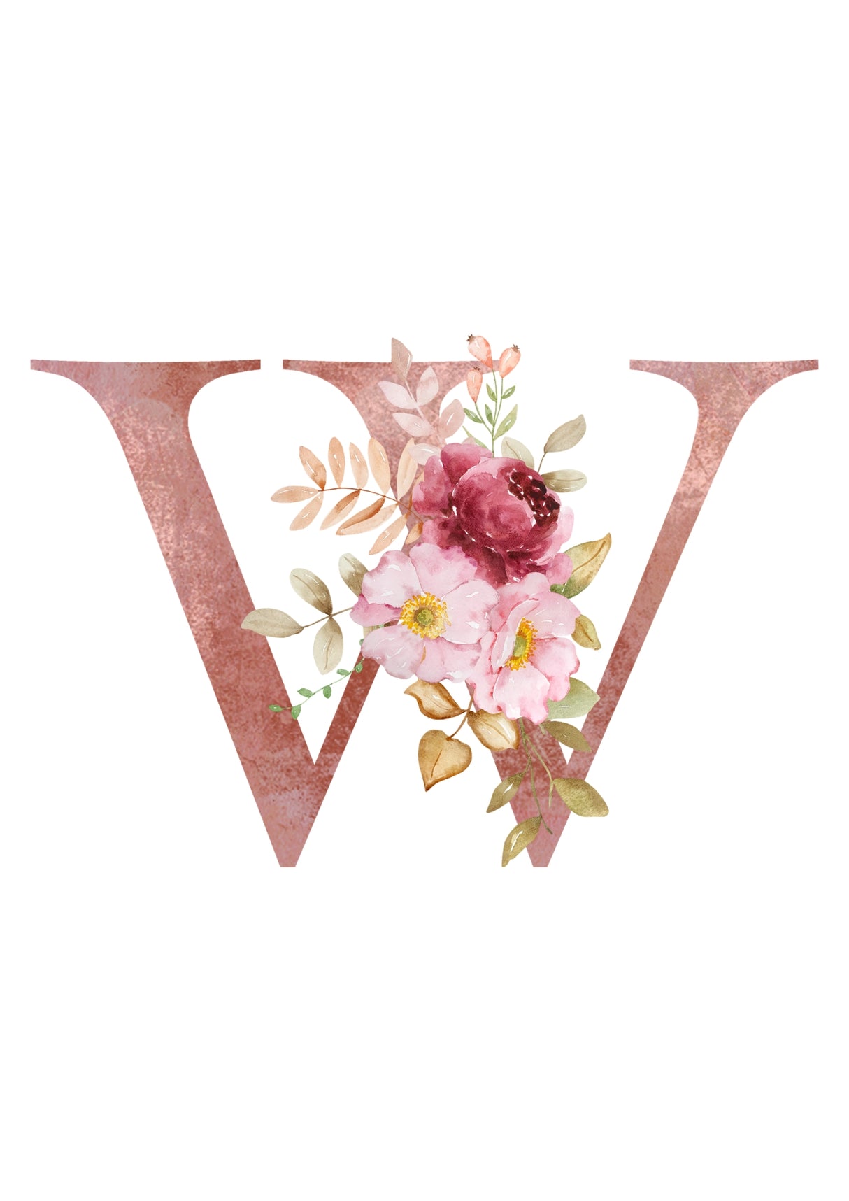Personalised Tote Bags - Pink Floral Initial Design (A-Z)