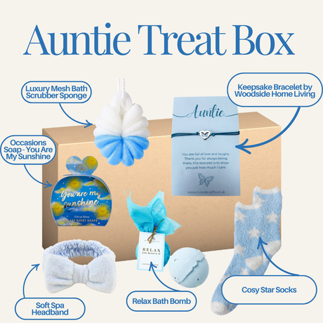 Auntie Keepsake Butterfly Blue Relax Treat Box