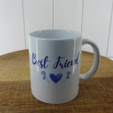 Heart & Flowers Design Mugs - Blue