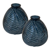 Satchville Glass Leaf Bottle Vases - Various Colours