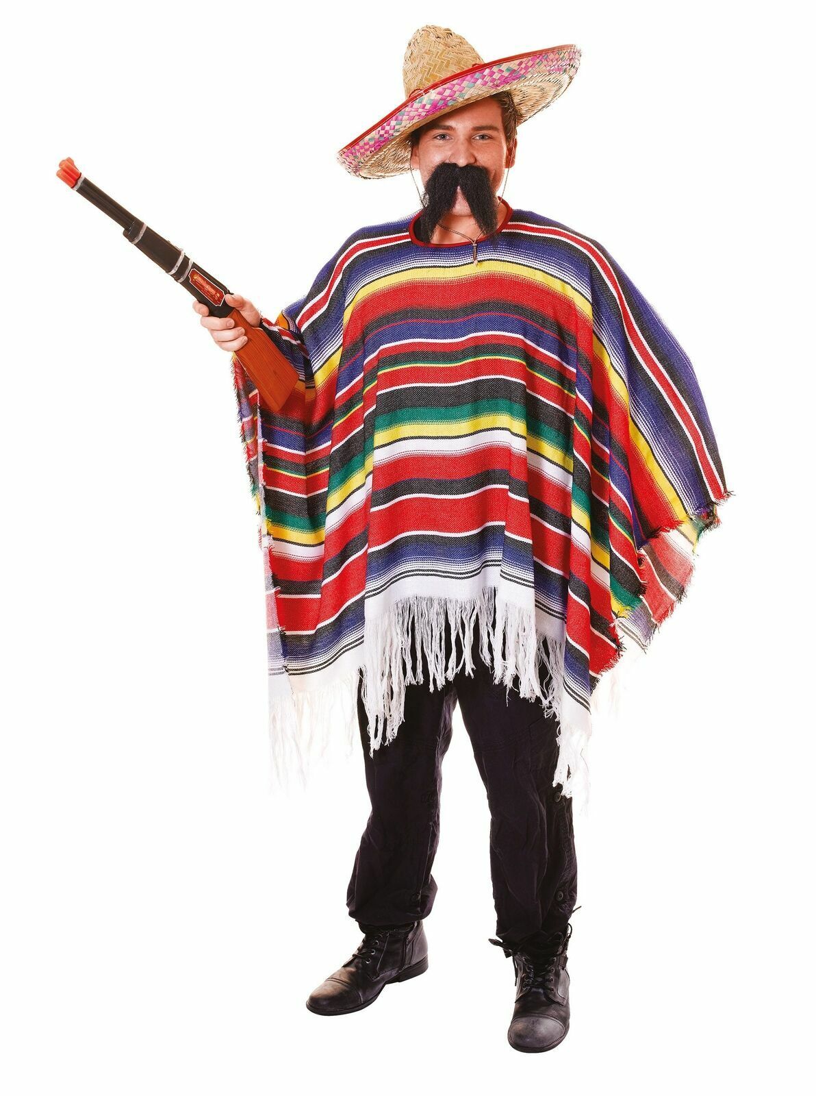 Mexican Poncho (Multi Coloured) Free Size