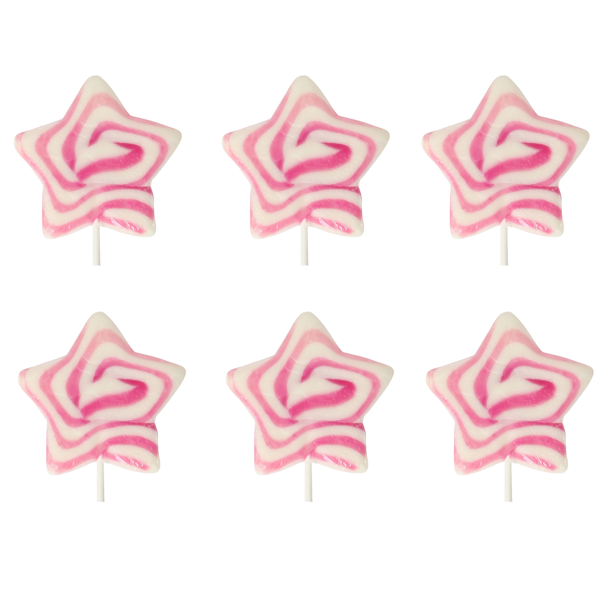 The Natural Candy Shop Swirl Star Lollipop - Strawberry Cheesecake (6 Pack)