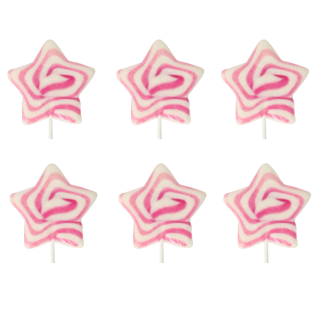 The Natural Candy Shop Swirl Star Lollipop - Strawberry Cheesecake (6 Pack)