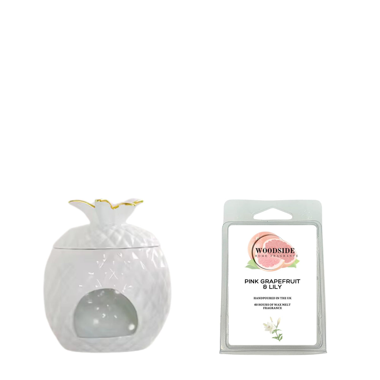 Woodside Home Living Pineapple Shaped Wax Melt Burner With Free Wax Melt