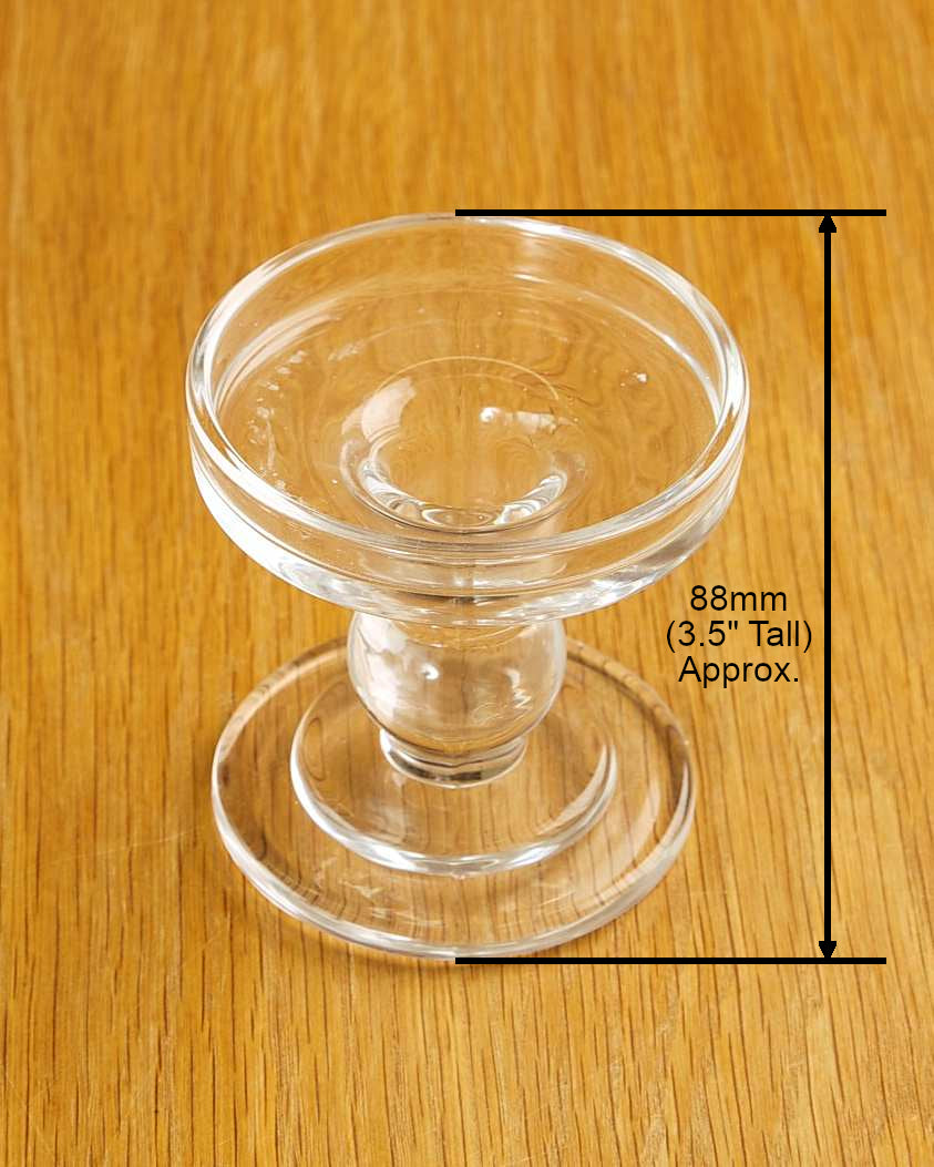 Set of 3 glass pillar candle holders - small