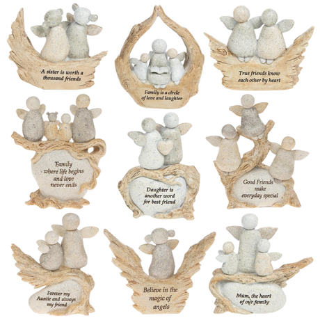 Pebble Art Angel Figurine Collection