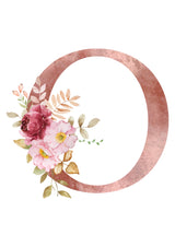 Personalised Tote Bags - Pink Floral Initial Design (A-Z)