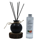 Woodside Round Pastel Black Ceramic Reed Diffuser Vase with Woodside Luxury Refill