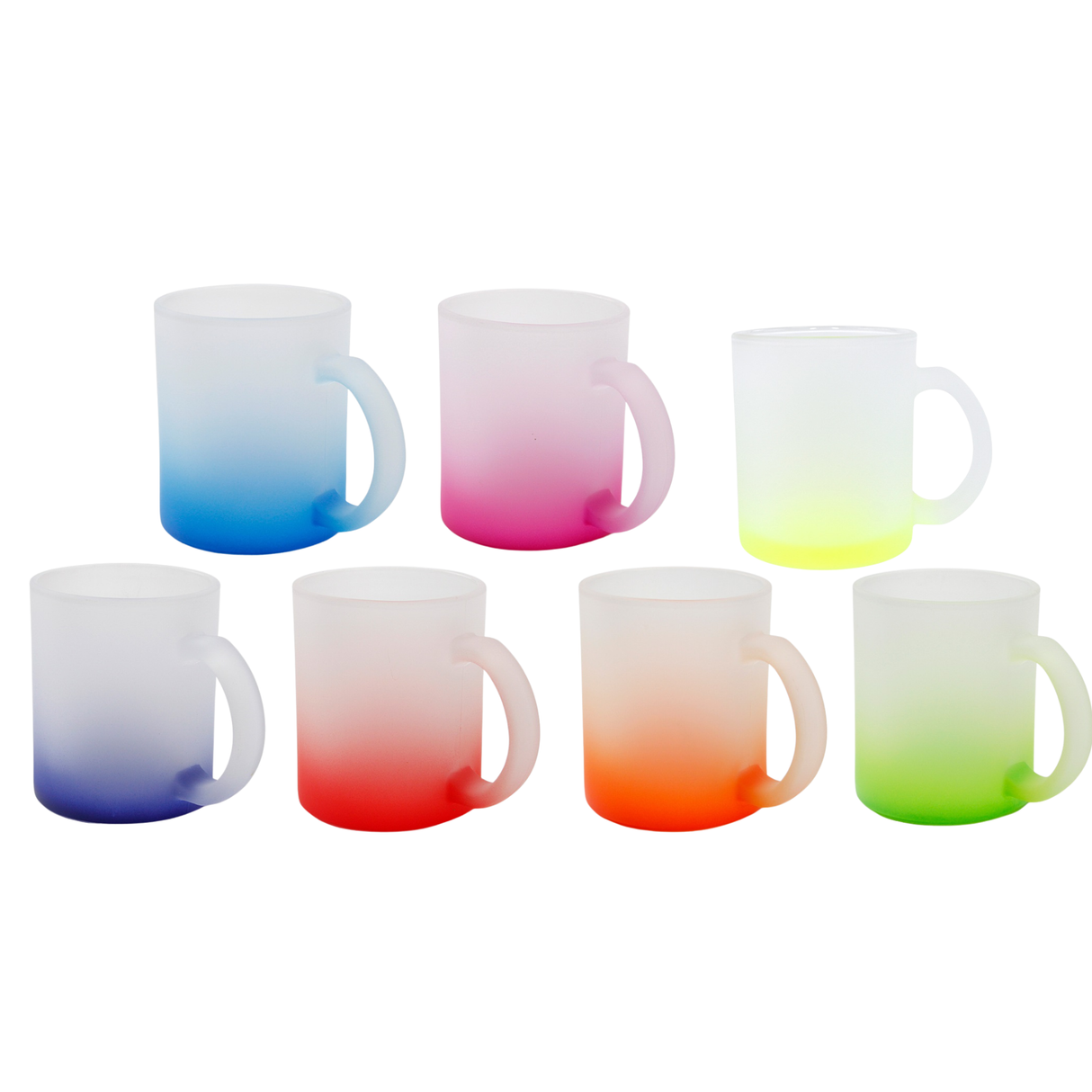 Frosted Glass Gradient Mugs 11oz - Various Colours