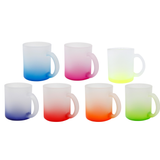 Frosted Glass Gradient Mugs 11oz - Various Colours