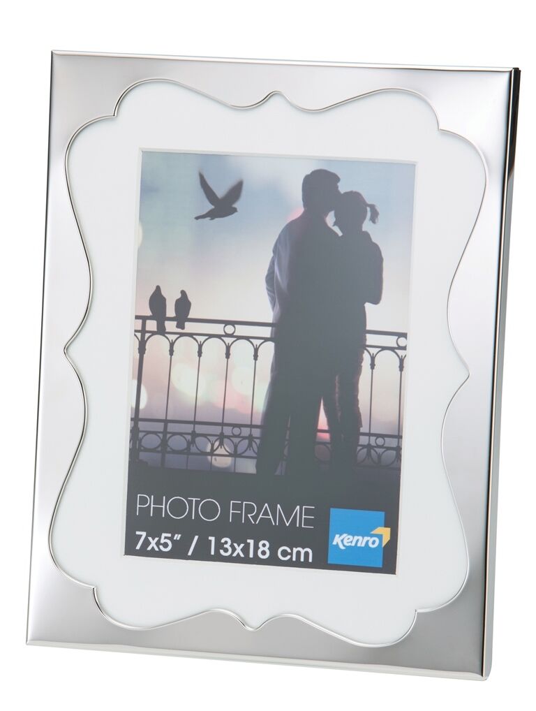 Eden Scroll Scalloped edged Silver Metal Photo Frame - various sizes