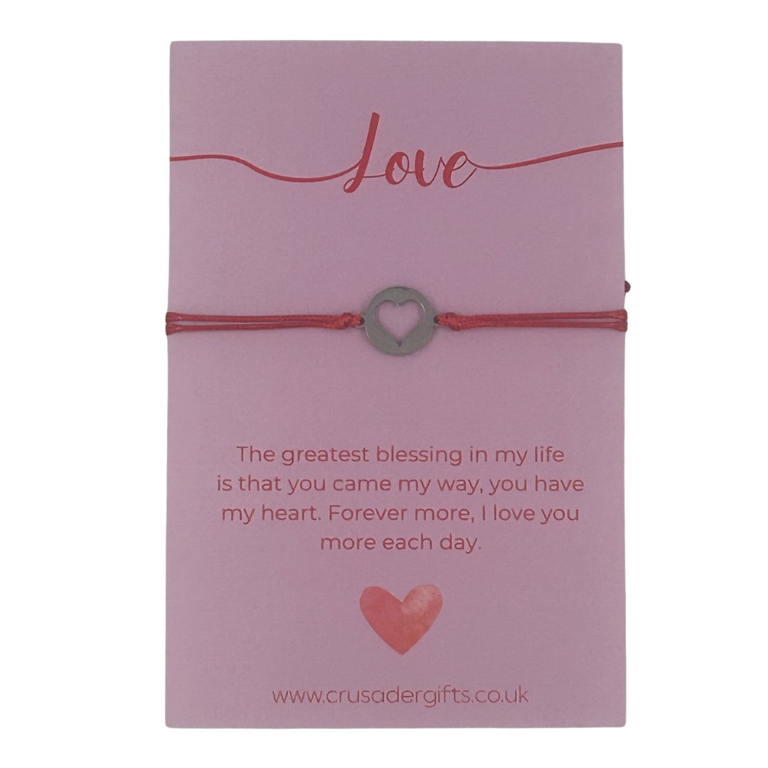 Woodside Home Living Keepsake Letterbox Bracelet - Love Red Heart