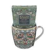 William Morris Mug & Coffee Gift Set - Strawberry Thief White