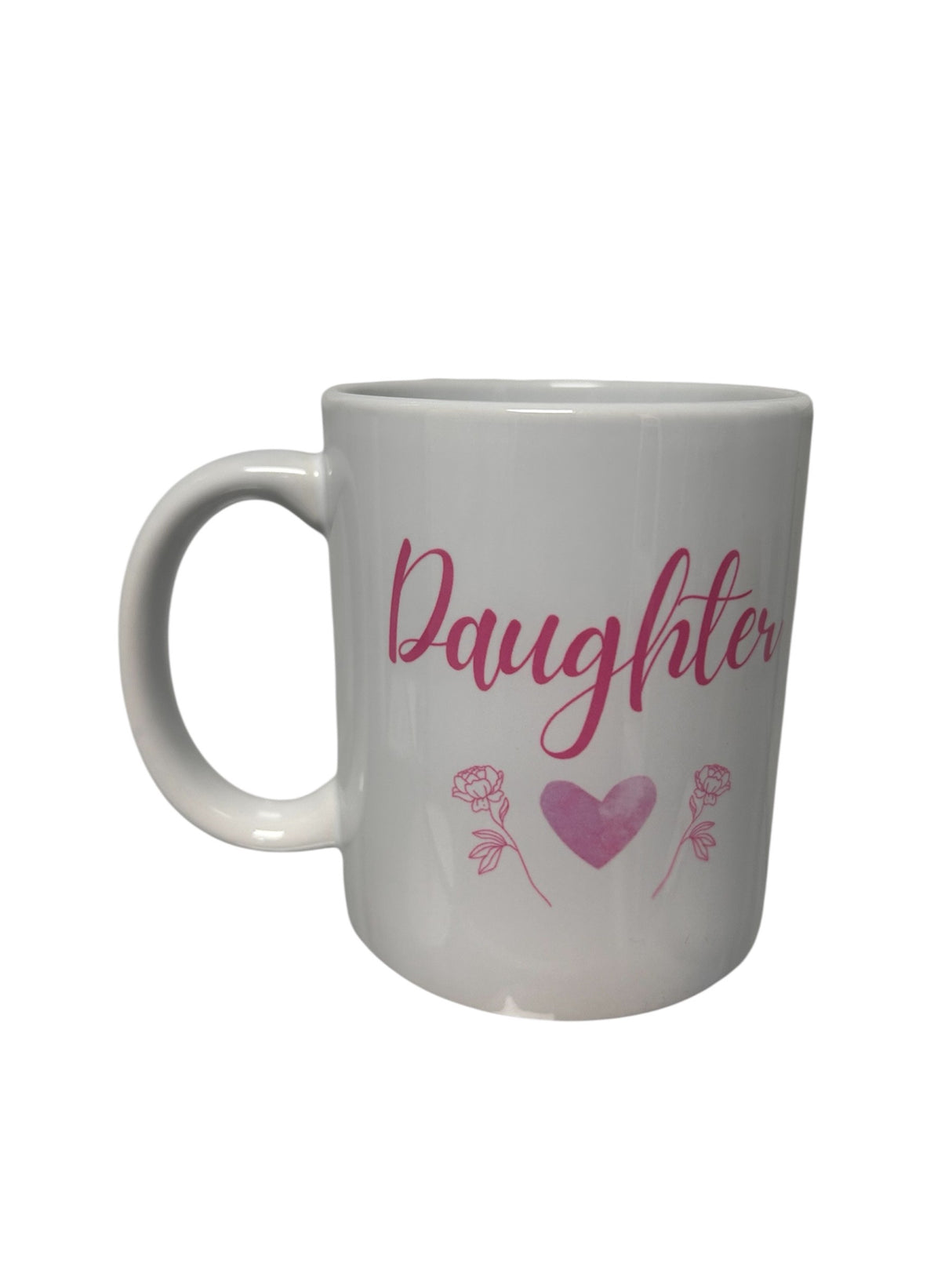 Heart & Flowers Design Mugs - Pink