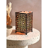 Serenity Himalayan Rock Salt Moroccan Metal Basket Lamp