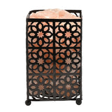 Serenity Himalayan Rock Salt Moroccan Metal Basket Lamp