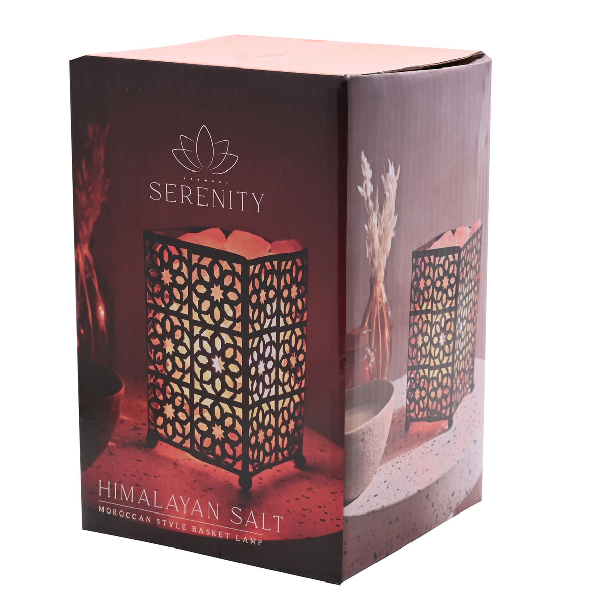 Serenity Himalayan Rock Salt Moroccan Metal Basket Lamp