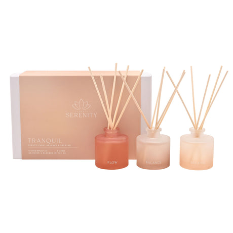 Serenity Wellbeing Tranquil Reed Diffuser Gift Set - Balance Breathe & Flow
