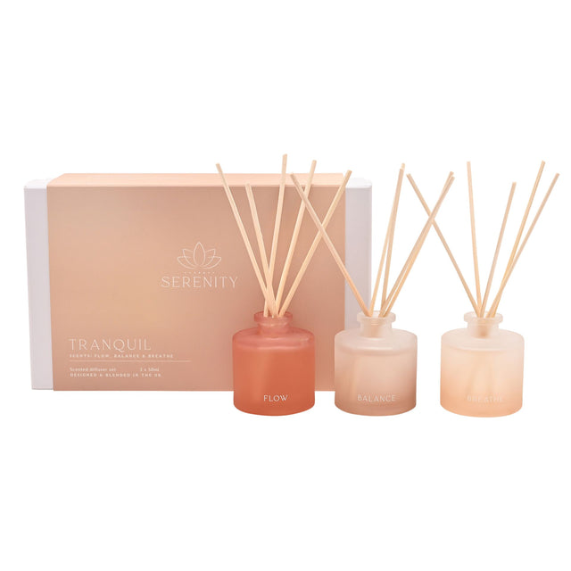 Serenity Wellbeing Tranquil Reed Diffuser Gift Set - Balance Breathe & Flow