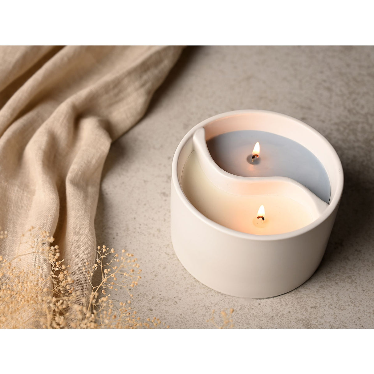 Serenity Wellbeing Yin Yang Duo Scent Ceramic Candle - Relax & Revive