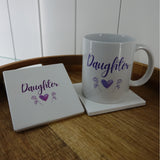 Heart & Flowers Mug & Coaster Sets - Purple