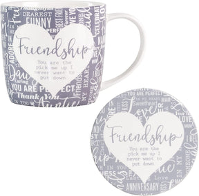 Said With Sentiment Mug & Coaster Set - Friendship