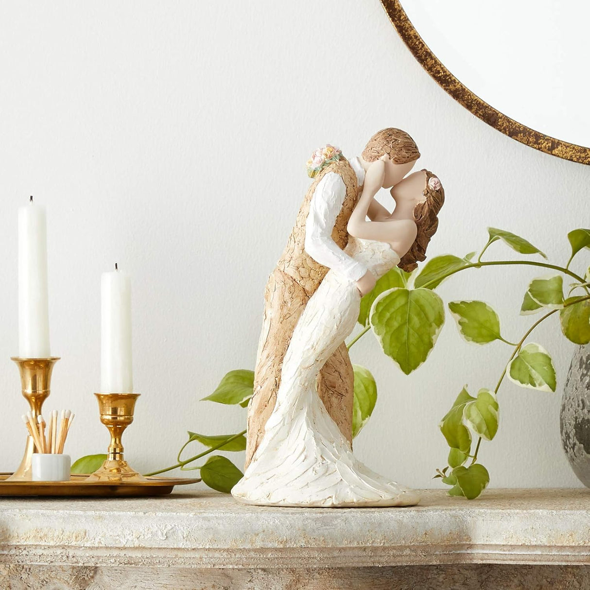 More Than Words Loving Embrace  Bride & Groom Figurine