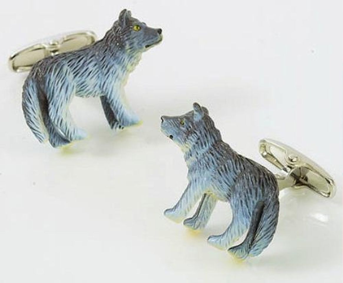 Grey Wolf Novelty Cufflinks