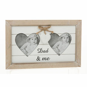 Provence Double Heart Photo Frame - Dad & Me