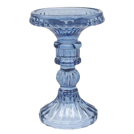 Blue Glass Candle Holders (cm) - Various Sets