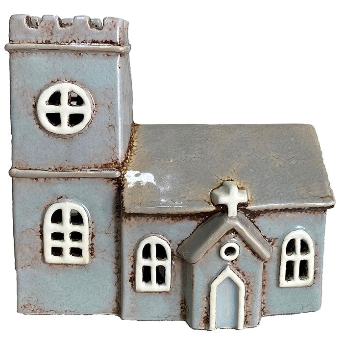 Village Pottery Norman Church Tea Light Holder