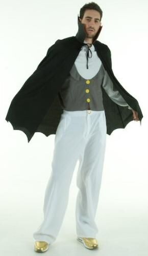 Vampire Top & Cape Fancy Dress Costume Set Size M-L