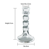 Glass Dinner Candle Holder Smooth Design - Various Sizes