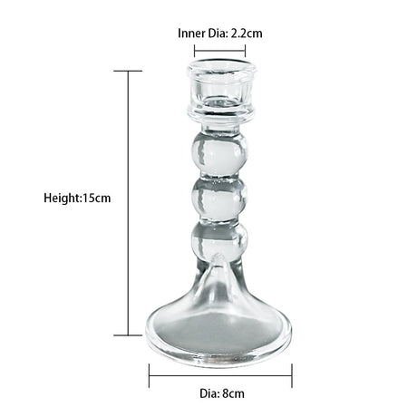 Glass Dinner Candle Holder Smooth Design - Various Sizes