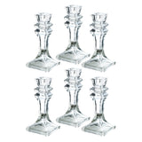 Woodside Home Living Square Base Clear Glass Candle Holders - Various Sets