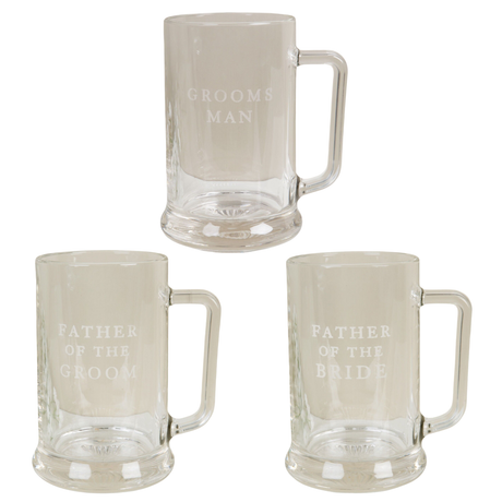 Amore Wedding Party Glass Tankard - Various Designs