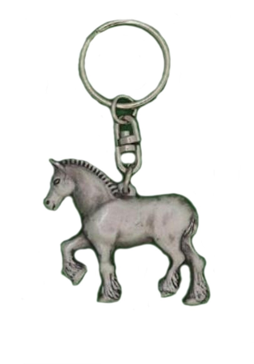 English Pewter Keyring - Shire Horse