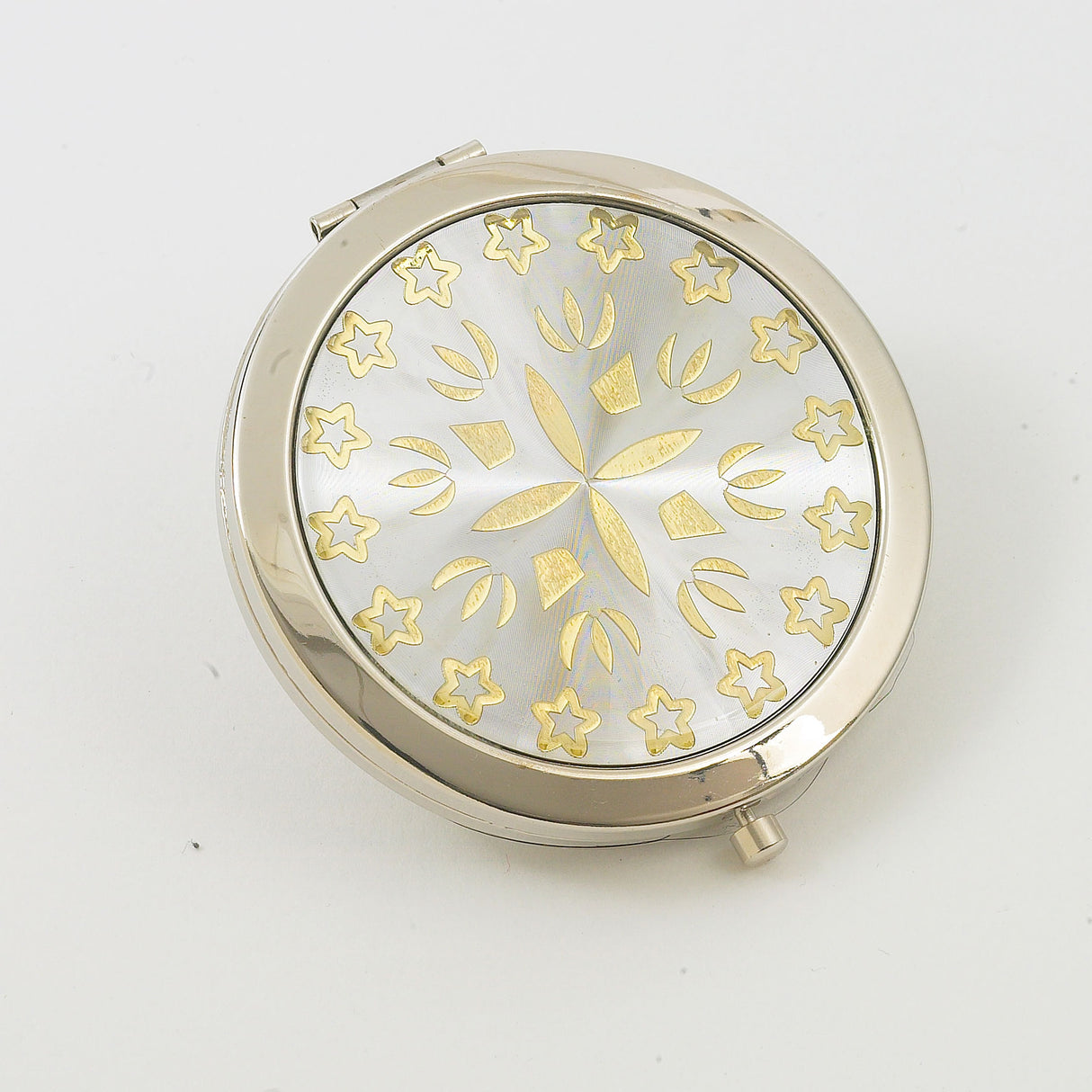 Compact Mirror - Silver & Gold Pattern