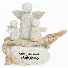 Pebble Art Angel Figurine - Mothers Love