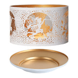 Aroma Jar Candle Metal Silhouette Shade & Tray Set - White & Gold Fairy