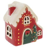 Village Pottery Christmas Collection Tea Light Holders - Fairy Light House