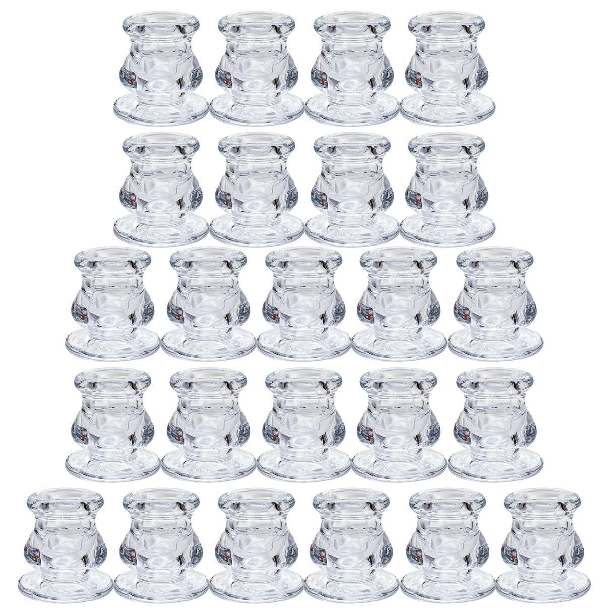 Woodside Home Living Clear Glass Candlestick Holders - Set of 24