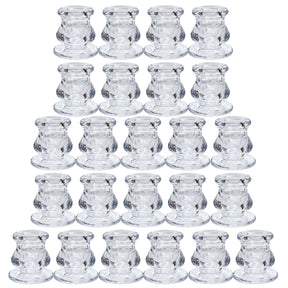 Woodside Home Living Clear Glass Candlestick Holders - Set of 24